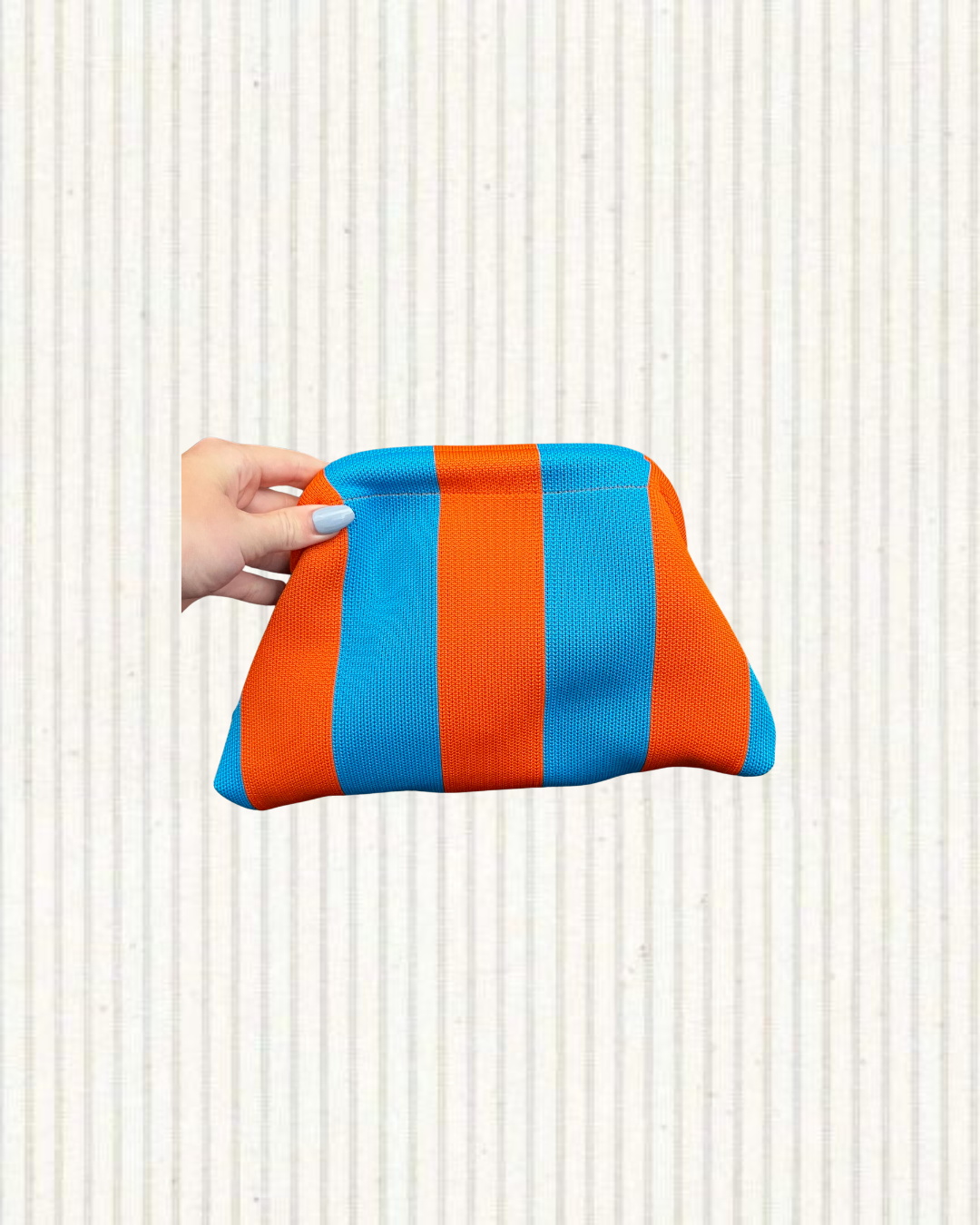 Clutch streep oranje blauw